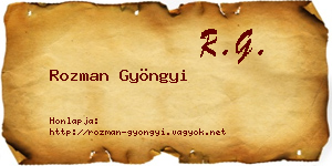 Rozman Gyöngyi névjegykártya